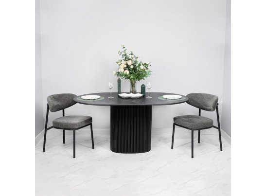 Стул Lucas 2 серый шенилл с чёрными ножками в Кургане