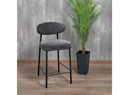 Стул полубарный Lucas 2 серый шенилл с чёрными ножками в Кургане