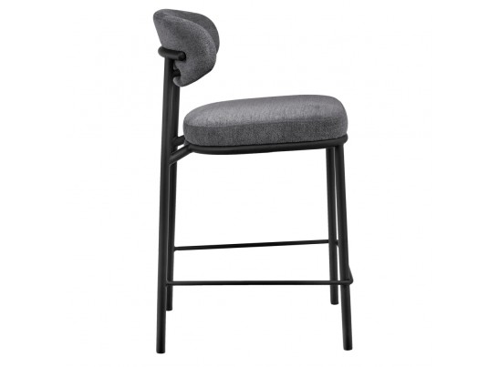 Стул полубарный Lucas 2 серый шенилл с чёрными ножками в Кургане