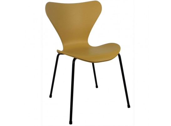 Комплект из 4-х стульев Seven горчичный с чёрными ножками в Кургане