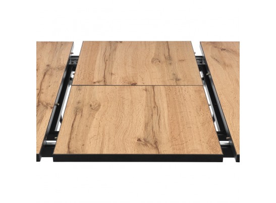 Стол Dublin раскладной 120-160х80х75 Дуб Вотан с чёрными ножками в Кургане