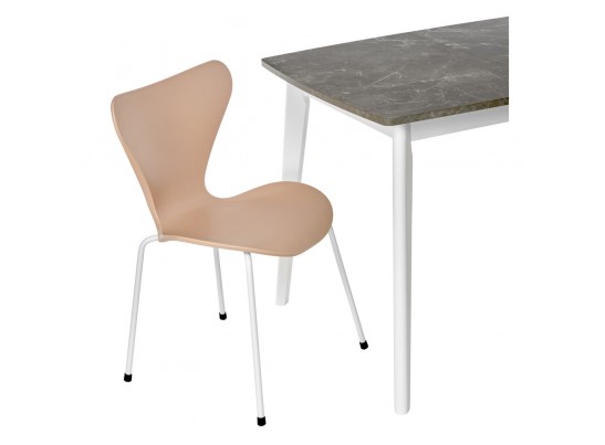 Стол Oslo раскладной 100-130x80x76см, Мрамор Сиена, белый в Кургане