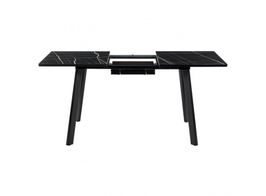 Стол Dublin раскладной 120-160х80х75 чёрный мрамор с чёрными ножками в Кургане