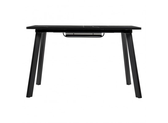 Стол Dublin раскладной 120-160х80х75 чёрный мрамор с чёрными ножками в Кургане