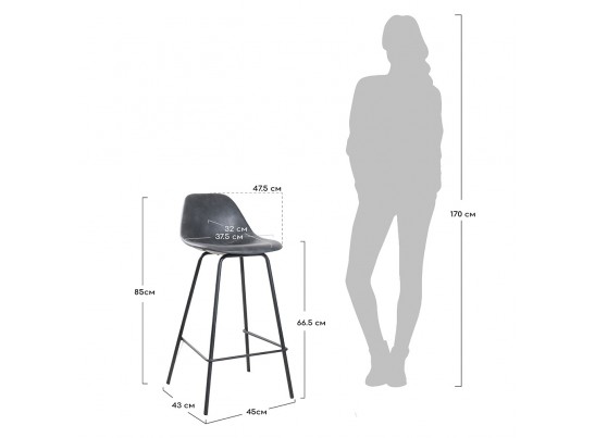 Стул полубарный City коричневый в Кургане