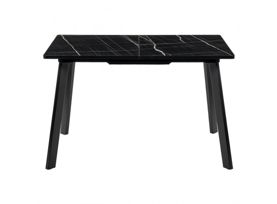 Стол Dublin раскладной 120-160х80х75 чёрный мрамор с чёрными ножками в Кургане
