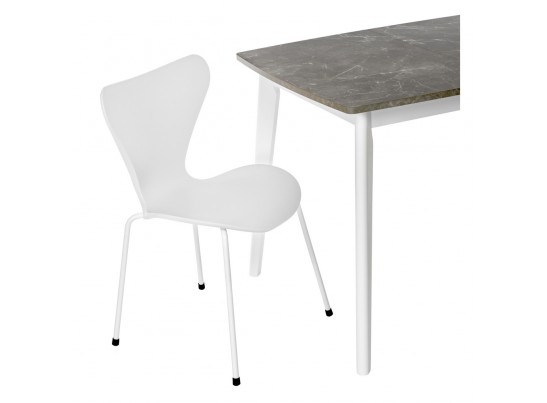 Стол Oslo раскладной 100-130x80x76см, Мрамор Сиена, белый в Кургане