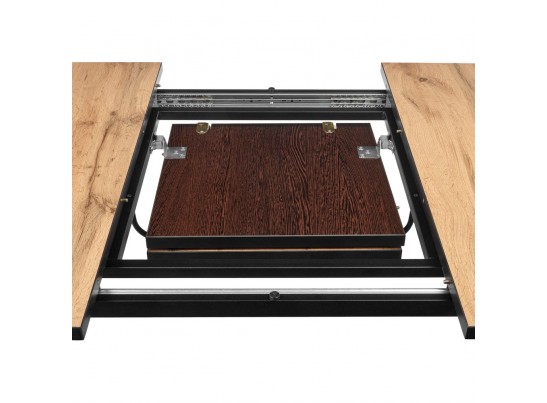 Стол Dublin раскладной 120-160х80х75 Дуб Вотан с чёрными ножками в Кургане