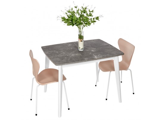 Стол Oslo раскладной 100-130x80x76см, Мрамор Сиена, белый в Кургане