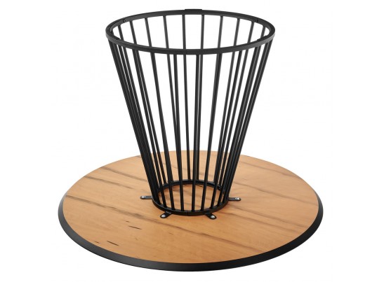 Стол Liverpool диам.110см, шпон орех лучевой набор, с чёрными ножками в Кургане