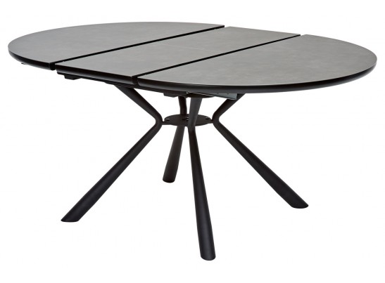 Стол TONDO раскладной 120-160х120х76см, темно-серый, испанская керамика в Кургане