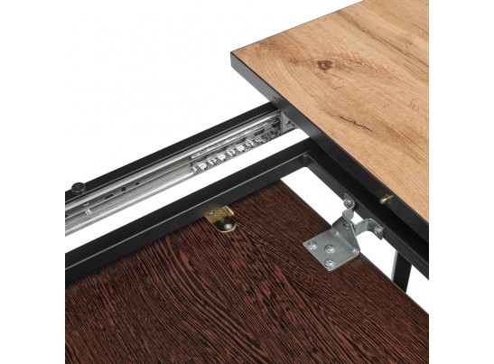 Стол Dublin раскладной 120-160х80х75 Дуб Вотан с чёрными ножками в Кургане