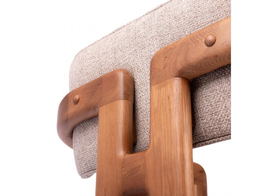 Стул Rich рогожка латте с ножками цвета орех в Кургане