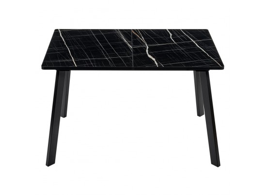 Стол Dublin раскладной 120-160х80х75 чёрный мрамор с чёрными ножками в Кургане