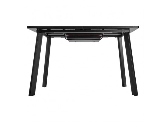 Стол Dublin раскладной 120-160х80х75 Дуб Вотан с чёрными ножками в Кургане