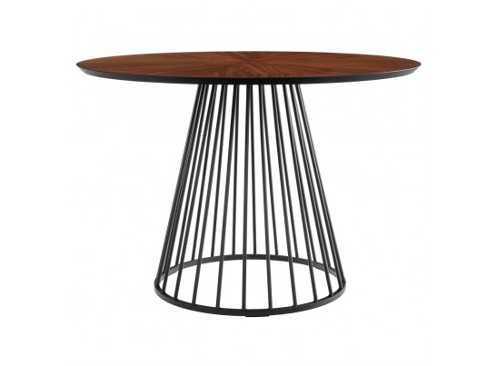 Стол Liverpool диам.110см, шпон орех лучевой набор, с чёрными ножками в Кургане