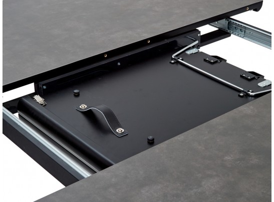 Стол TONDO раскладной 120-160х120х76см, темно-серый, испанская керамика в Кургане