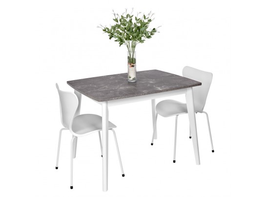 Стол Oslo раскладной 100-130x80x76см, Мрамор Сиена, белый в Кургане