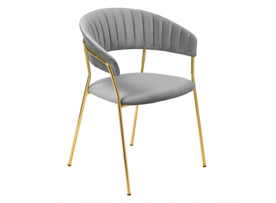 Комплект из 2-х стульев Turin серый с золотыми ножками в Кургане