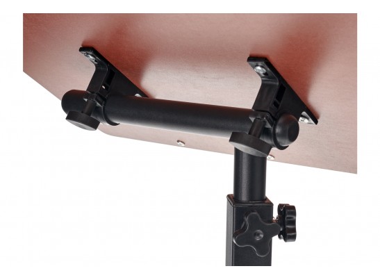 Стол многофункциональный на колёсах, 60x40 см, «РОЛЛИНГ»1 ножка, регул.высота, наклон столешницы, ограничит., мдф, металл, св.дерево, черный в Кургане