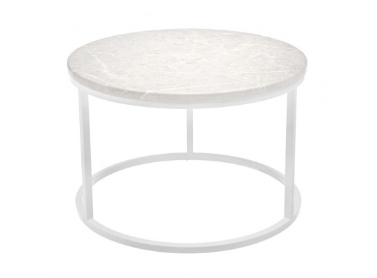 Набор кофейных столиков Tango бежевый мрамор с белыми ножками, 2шт в Кургане
