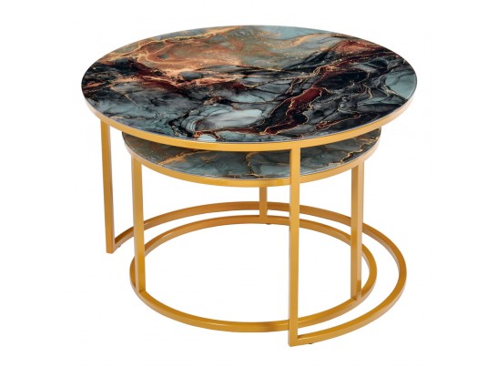 Набор кофейных столиков Tango космический с ножками матовое золото, 2шт в Кургане