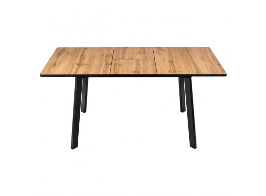 Стол Dublin раскладной 120-160х80х75 Дуб Вотан с чёрными ножками в Кургане