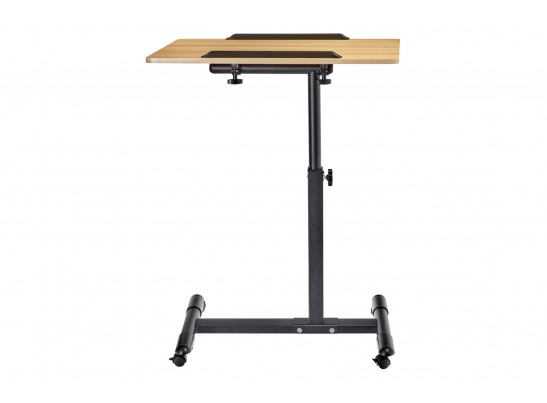 Стол многофункциональный на колёсах, 60x40 см, «РОЛЛИНГ»1 ножка, регул.высота, наклон столешницы, ограничит., мдф, металл, св.дерево, черный в Кургане