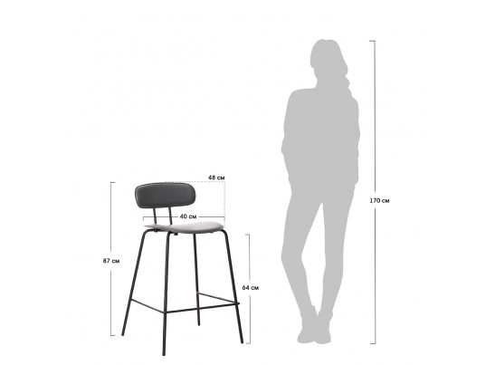 Стул полубарный Tokyo серый в Кургане