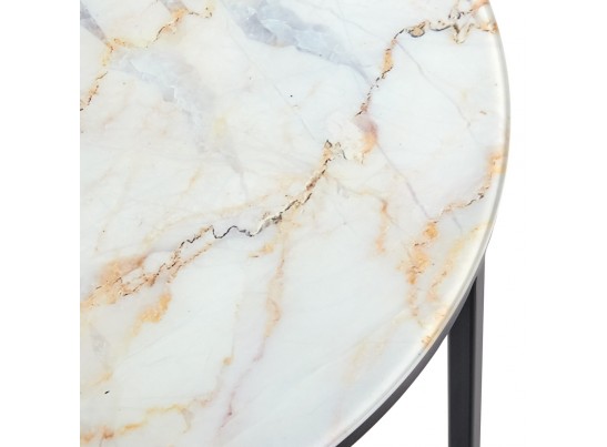 Набор кофейных столиков Tango бежевый мрамор с чёрными ножками, 2шт в Кургане