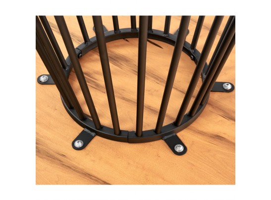 Стол Liverpool диам.110см, шпон орех лучевой набор, с чёрными ножками в Кургане