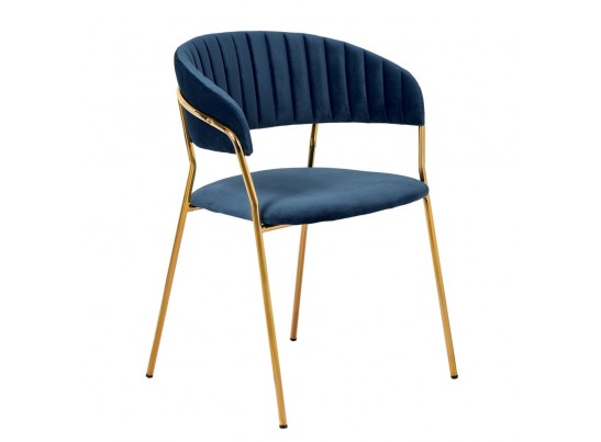 Комплект из 2-х стульев Turin синий с золотыми ножками в Кургане