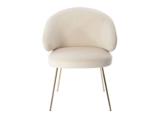 Стул-полукресло Emil кремовый с золотыми ножками в Кургане