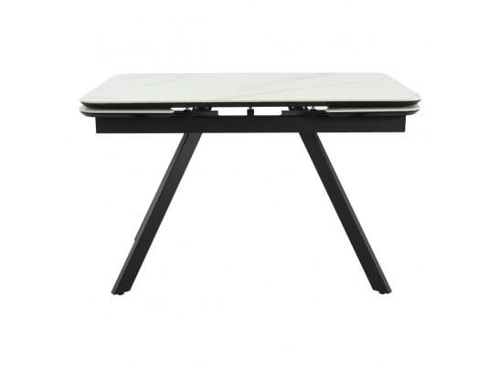 Стол Arthur раскладной 120-184x80x75см, керамогранит белый мрамор Greys White, чёрный в Кургане