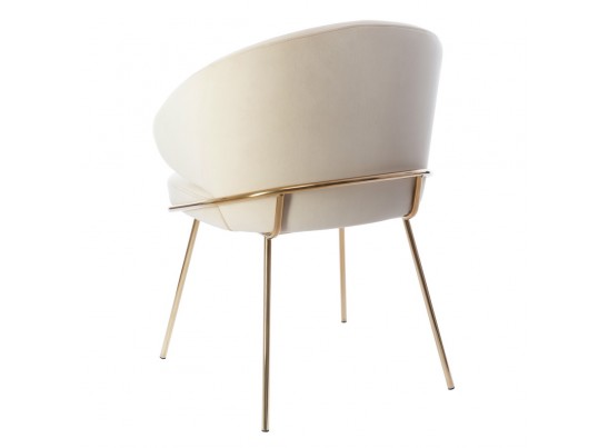 Стул-полукресло Emil кремовый с золотыми ножками в Кургане