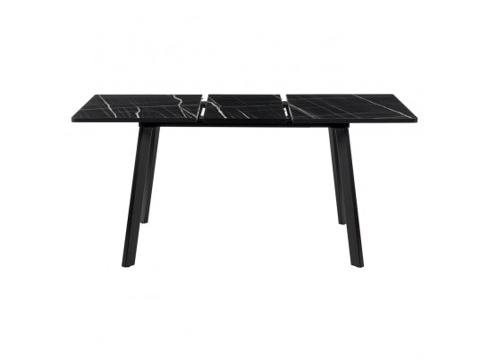 Стол Dublin раскладной 120-160х80х75 чёрный мрамор с чёрными ножками в Кургане