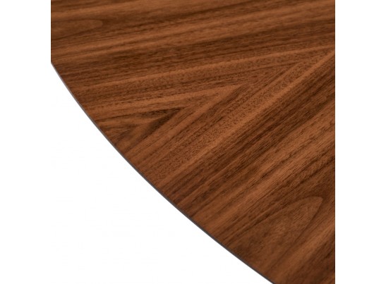 Стол Liverpool диам.110см, шпон орех лучевой набор, с чёрными ножками в Кургане