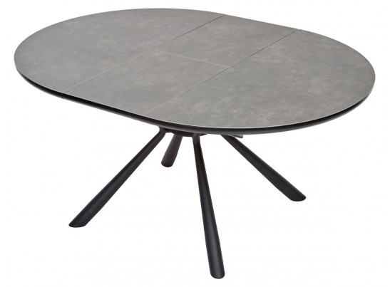 Стол TONDO раскладной 120-160х120х76см, темно-серый, испанская керамика в Кургане