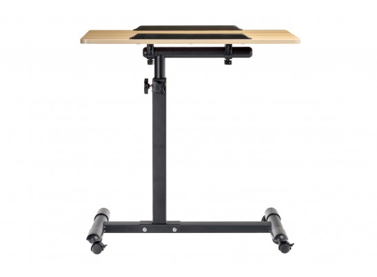 Стол многофункциональный на колёсах, 60x40 см, «РОЛЛИНГ»1 ножка, регул.высота, наклон столешницы, ограничит., мдф, металл, св.дерево, черный в Кургане