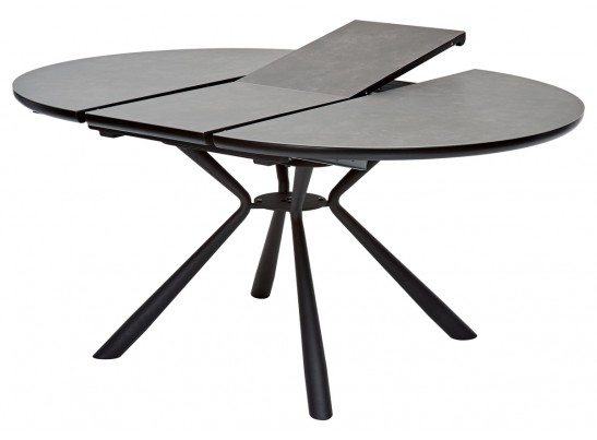 Стол TONDO раскладной 120-160х120х76см, темно-серый, испанская керамика в Кургане