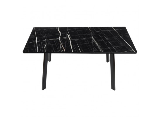 Стол Dublin раскладной 120-160х80х75 чёрный мрамор с чёрными ножками в Кургане