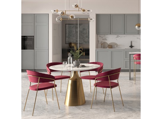 Комплект из 2-х стульев Turin винный с золотыми ножками в Кургане