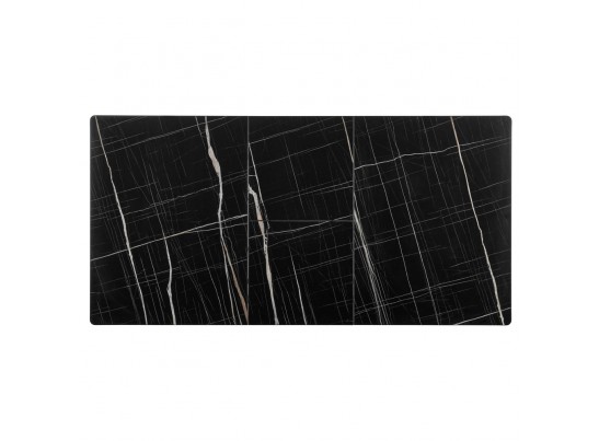 Стол Dublin раскладной 120-160х80х75 чёрный мрамор с чёрными ножками в Кургане