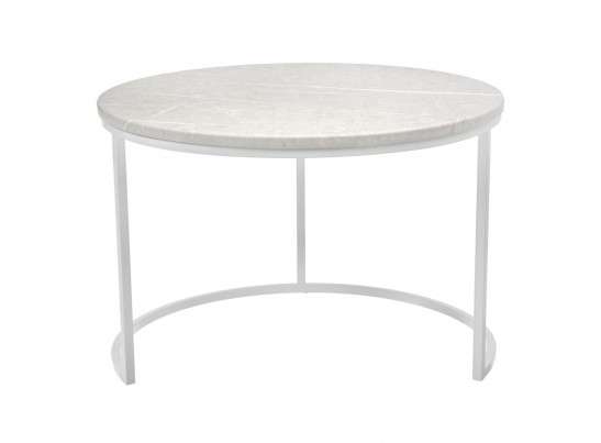 Набор кофейных столиков Tango бежевый мрамор с белыми ножками, 2шт в Кургане