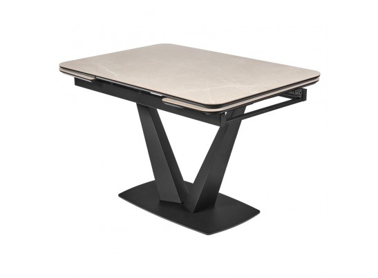 Стол Vito раскладной 120-184x80x75см, керамогранит бежевый, чёрный в Кургане