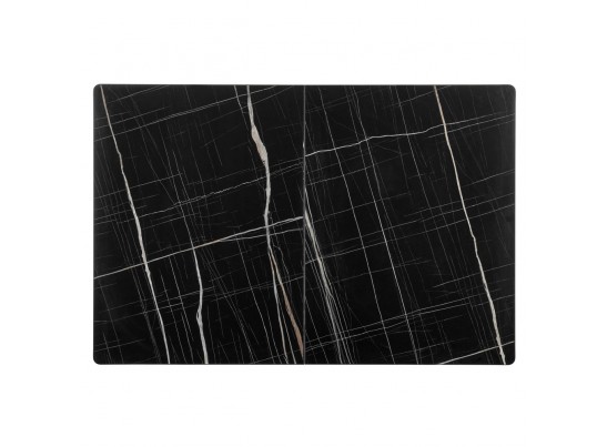 Стол Dublin раскладной 120-160х80х75 чёрный мрамор с чёрными ножками в Кургане