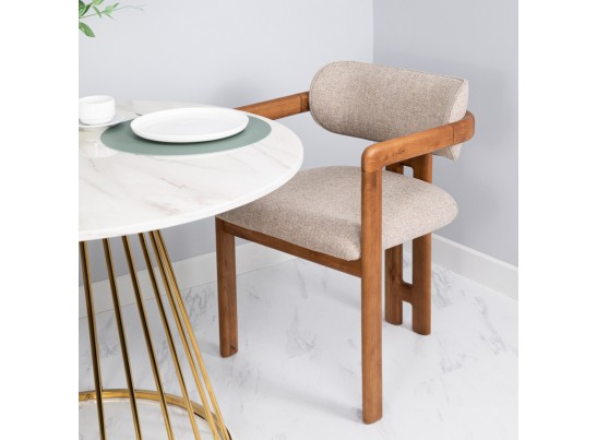 Стул Rich рогожка латте с ножками цвета орех в Кургане