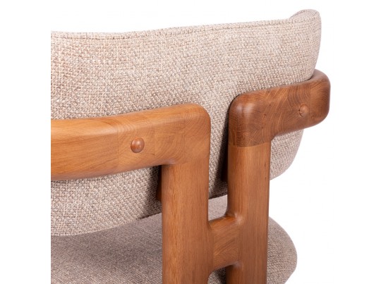 Стул Rich рогожка латте с ножками цвета орех в Кургане