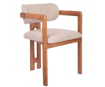 Стул Rich рогожка латте с ножками цвета орех