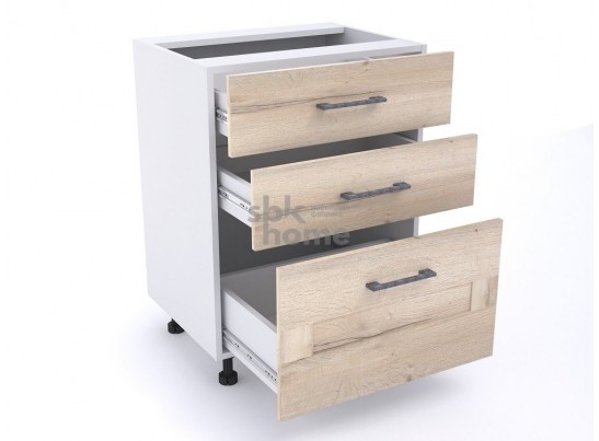 Стол с ящиками "Дублин" 60 Дуб галифакс белый в Кургане